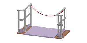 Pallet bay with chain and tread plate