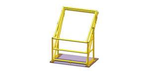 Pallet bay with pivot gate and tread plate