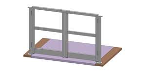 Pallet bay with swing gate and tread plate